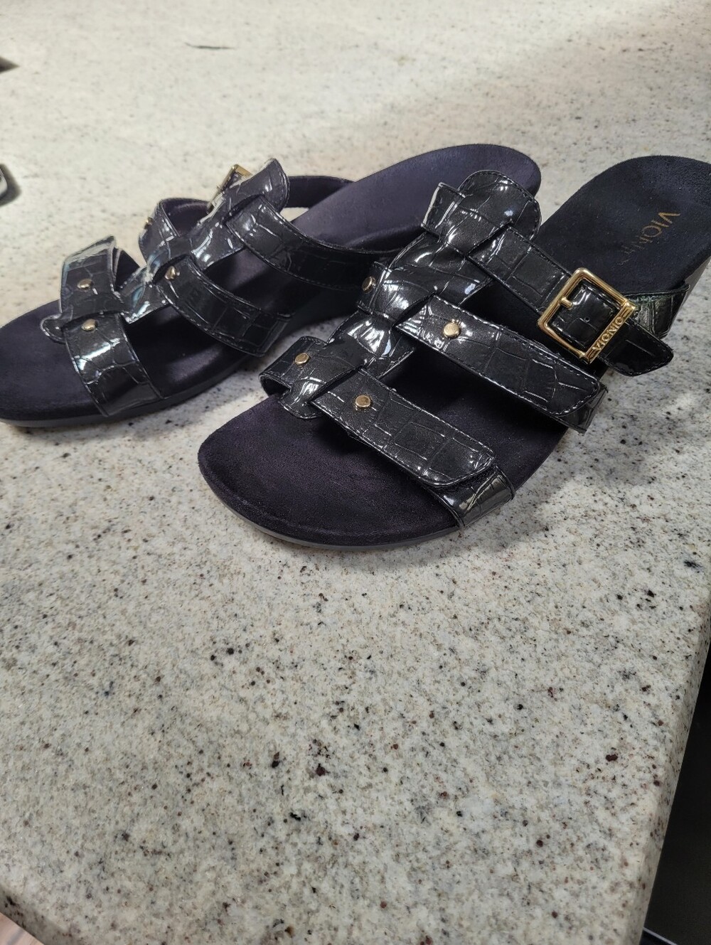 Vionic Black Sandal Park Radia Size 10